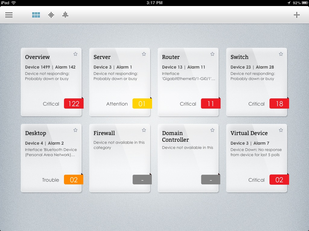 Captura de pantalla - ManageEngine OpManager para iPad