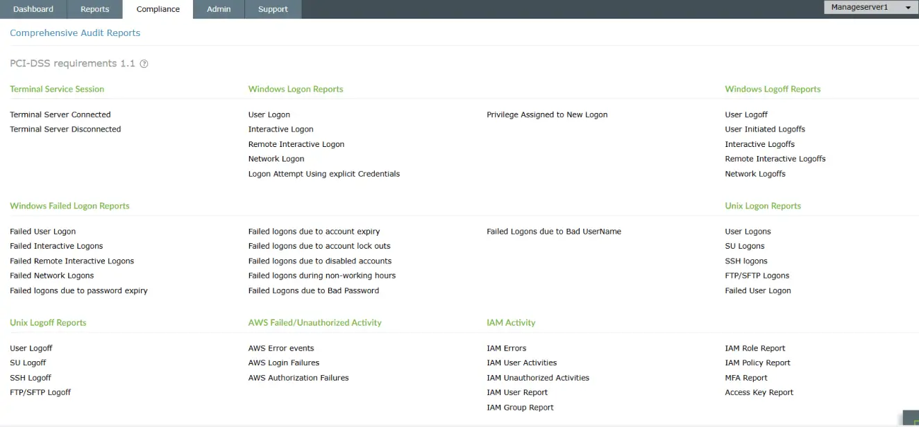 Compliance mapping in Log360 for enhanced cybersecurity in the IT sector.