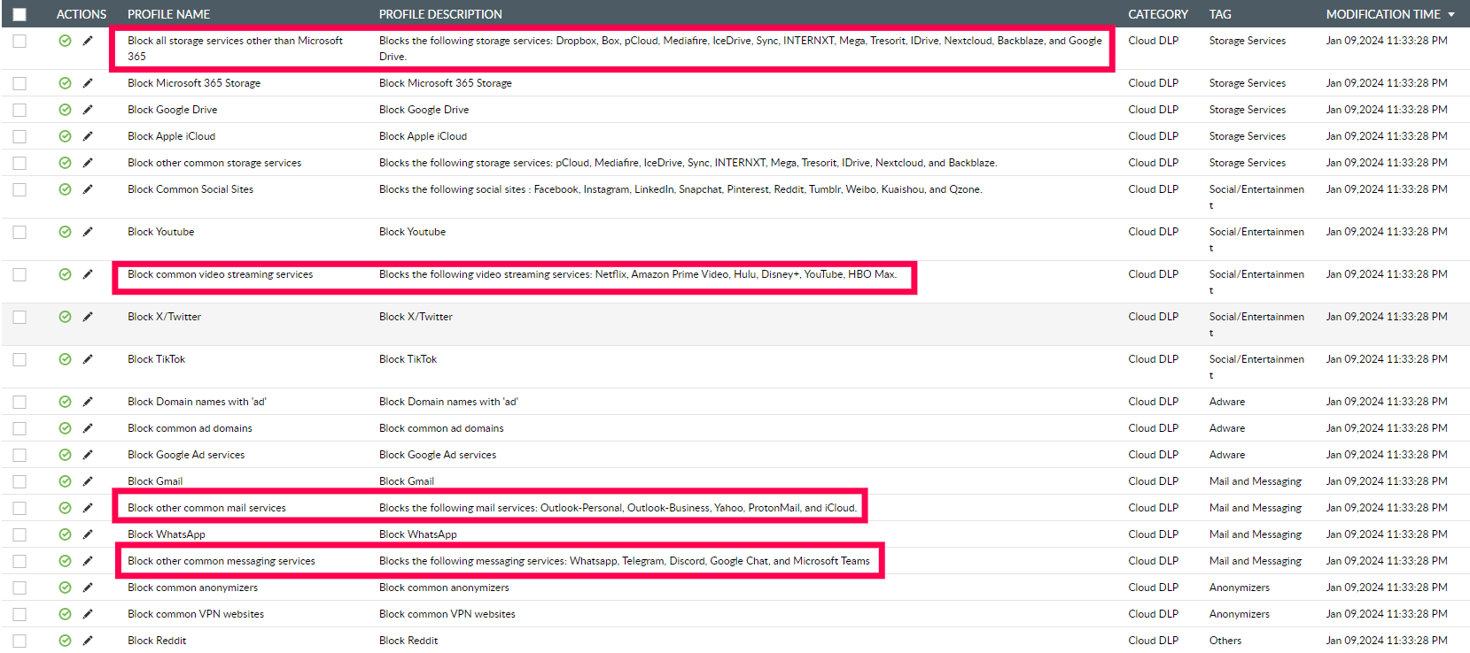 Leveraging CASB and DLP capabilities in Log360 to configure policies to control and ban the use of specific applications.