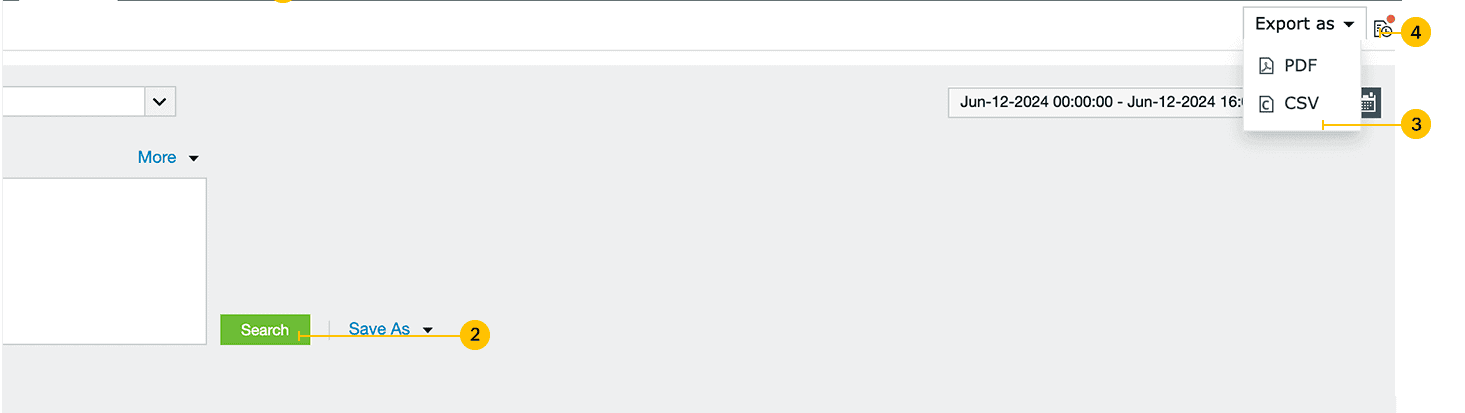 Saving search and exporting search results
