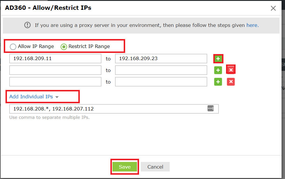 Allow/restrict individual IPs