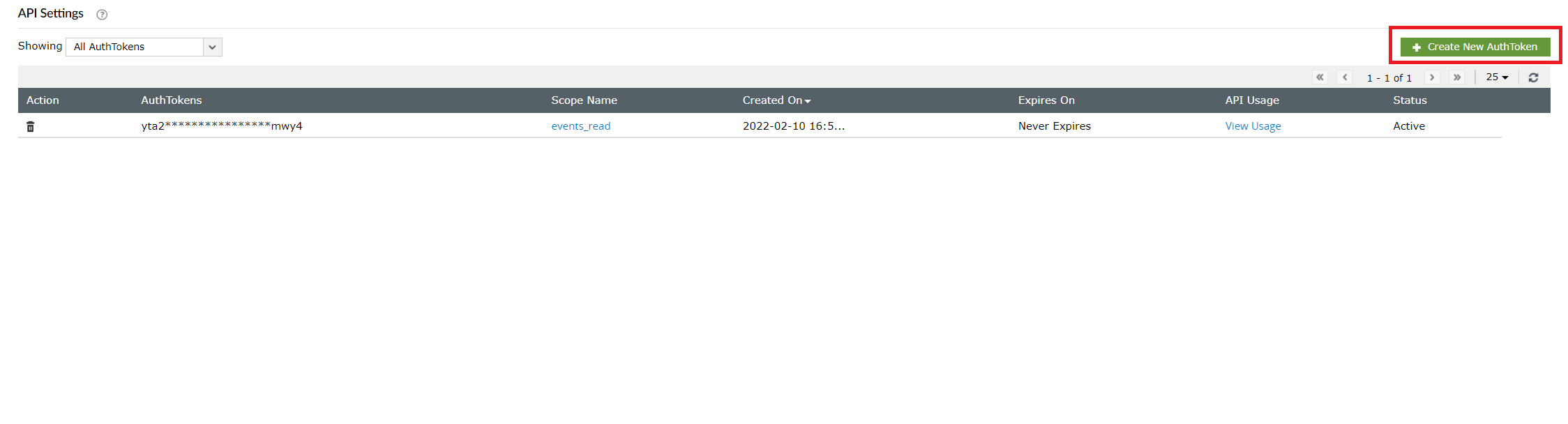 EventLog Analyzer Rest API Settings