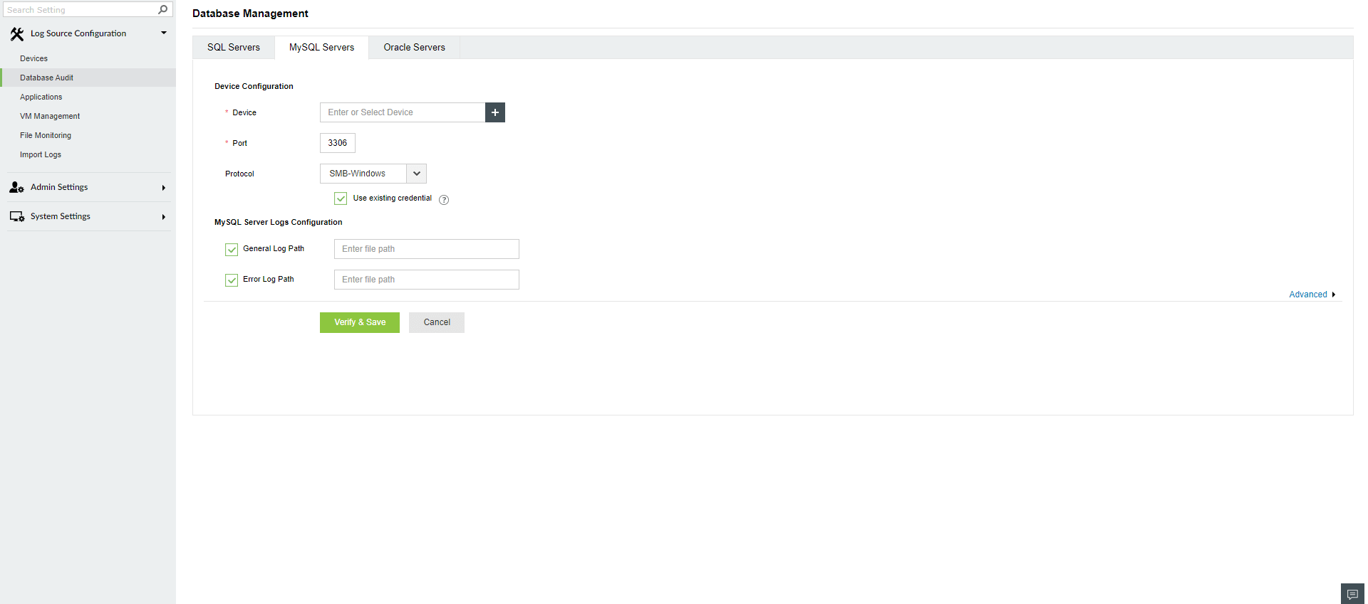 Configuring MySQL Server