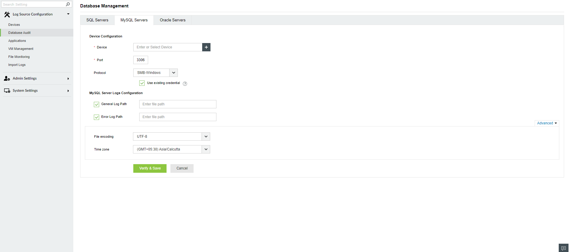 Configuring MySQL Server