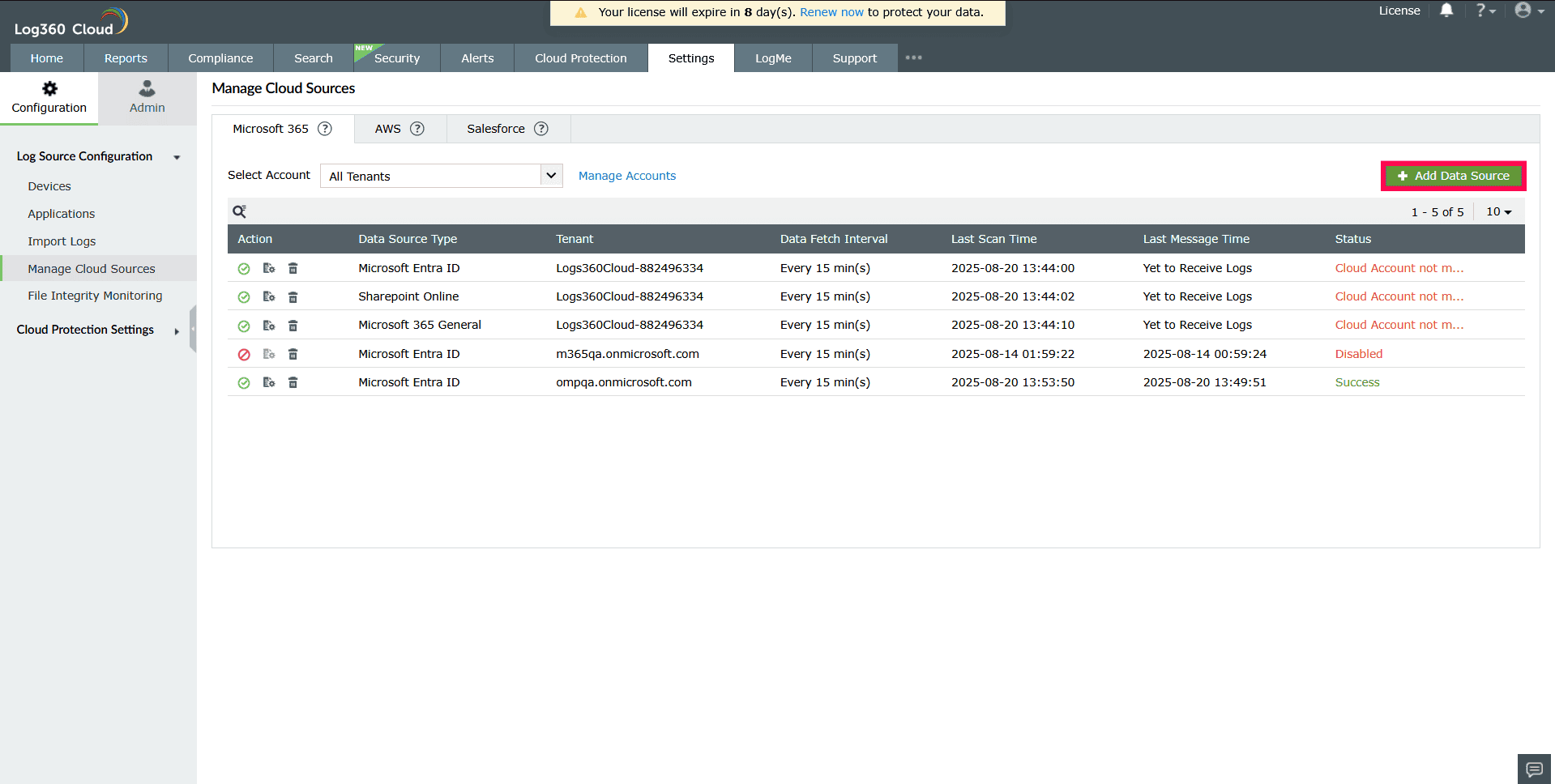 Adding a data source