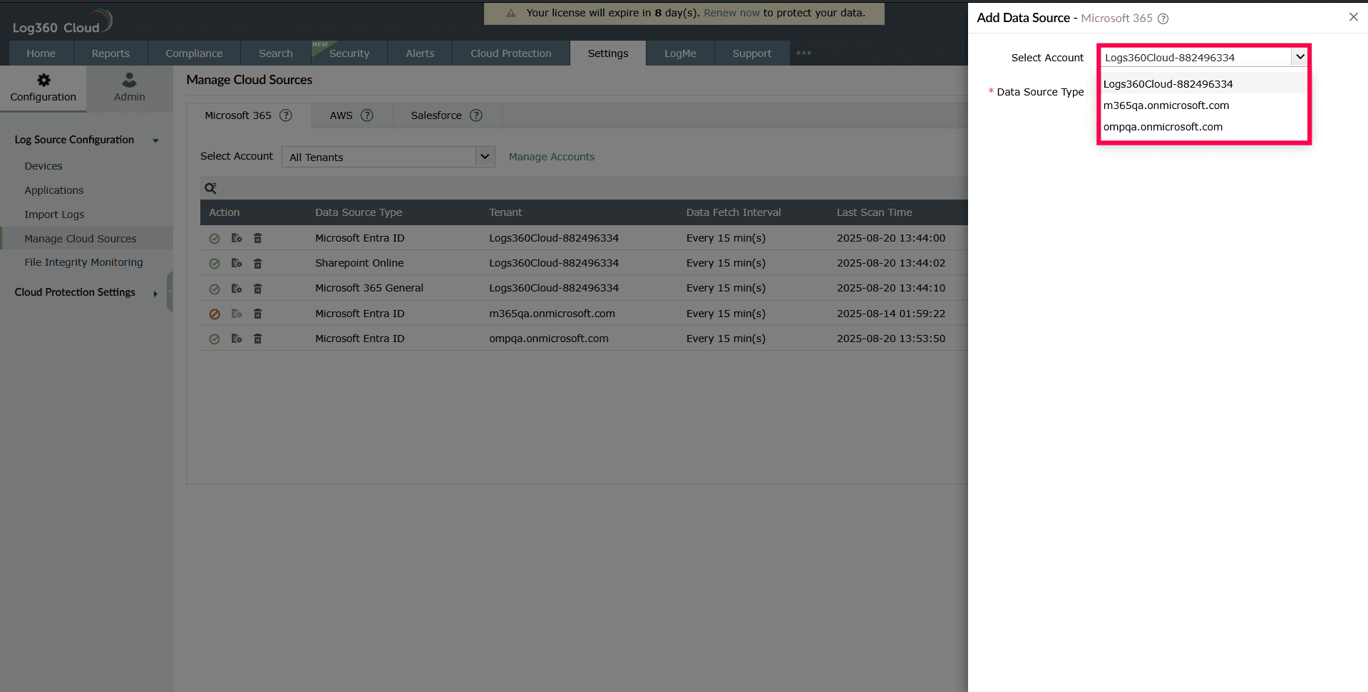 Adding a data source