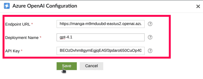 Configuring Azure OpenAI in ManageEngine Log360 Cloud
