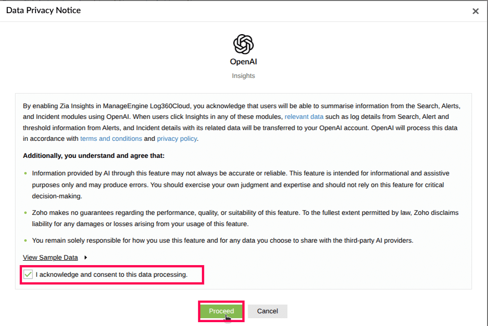 Configuring Azure OpenAI in ManageEngine Log360 Cloud