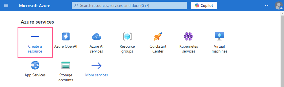 Creating a resource in Microsoft Azure