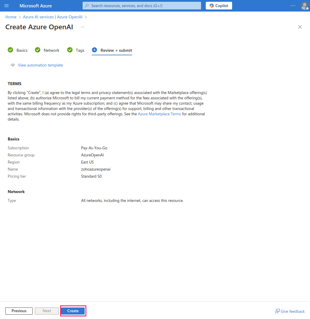 Final review to create resource