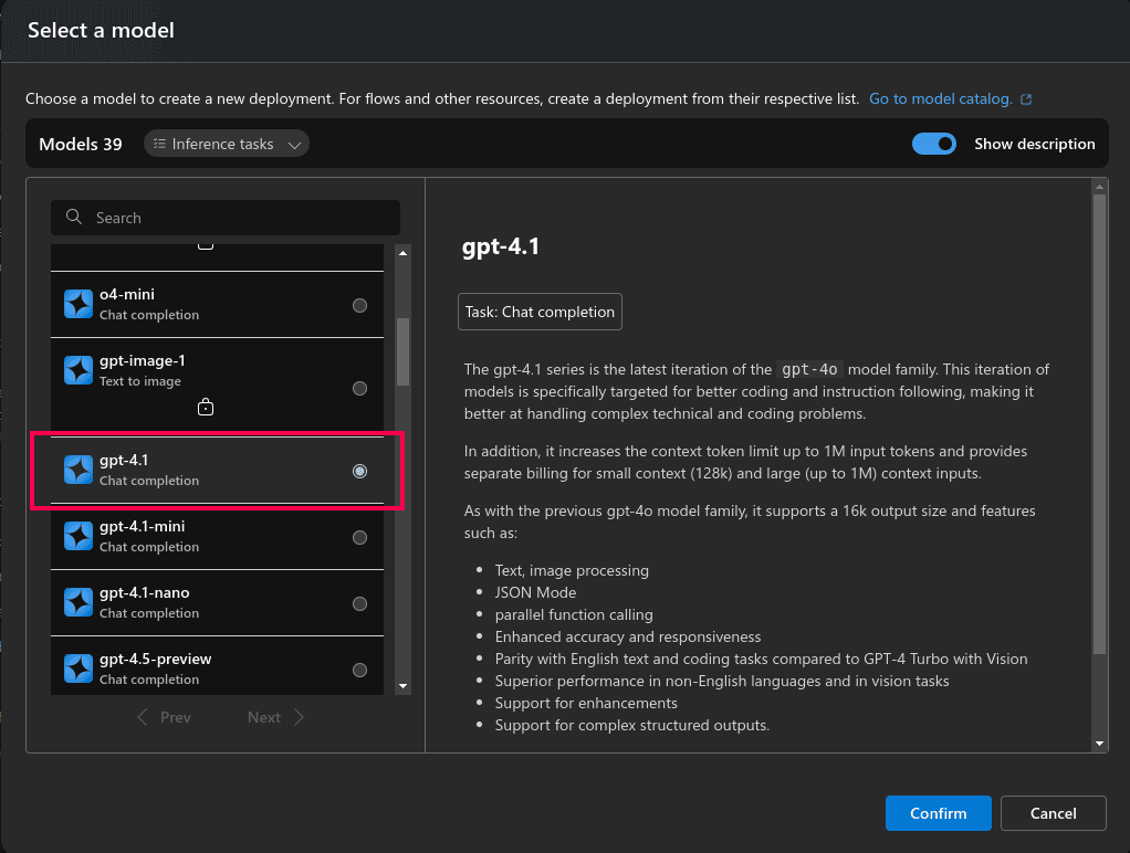 Available models for deployment in Azure AI Foundry portal