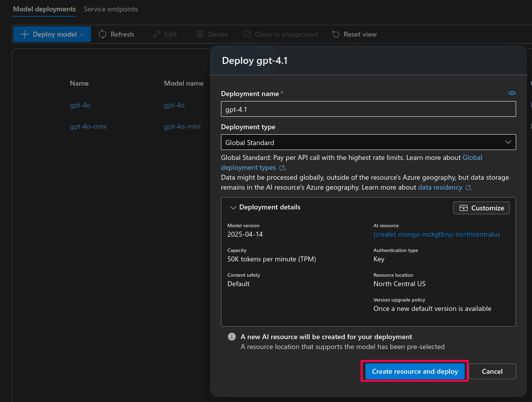 Model deployment in Azure AI Foundry portal