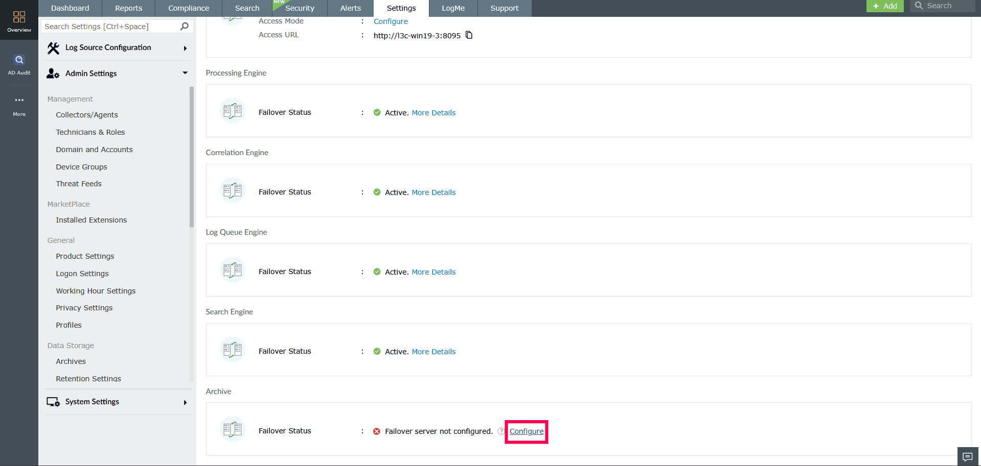 Failover Server configuration