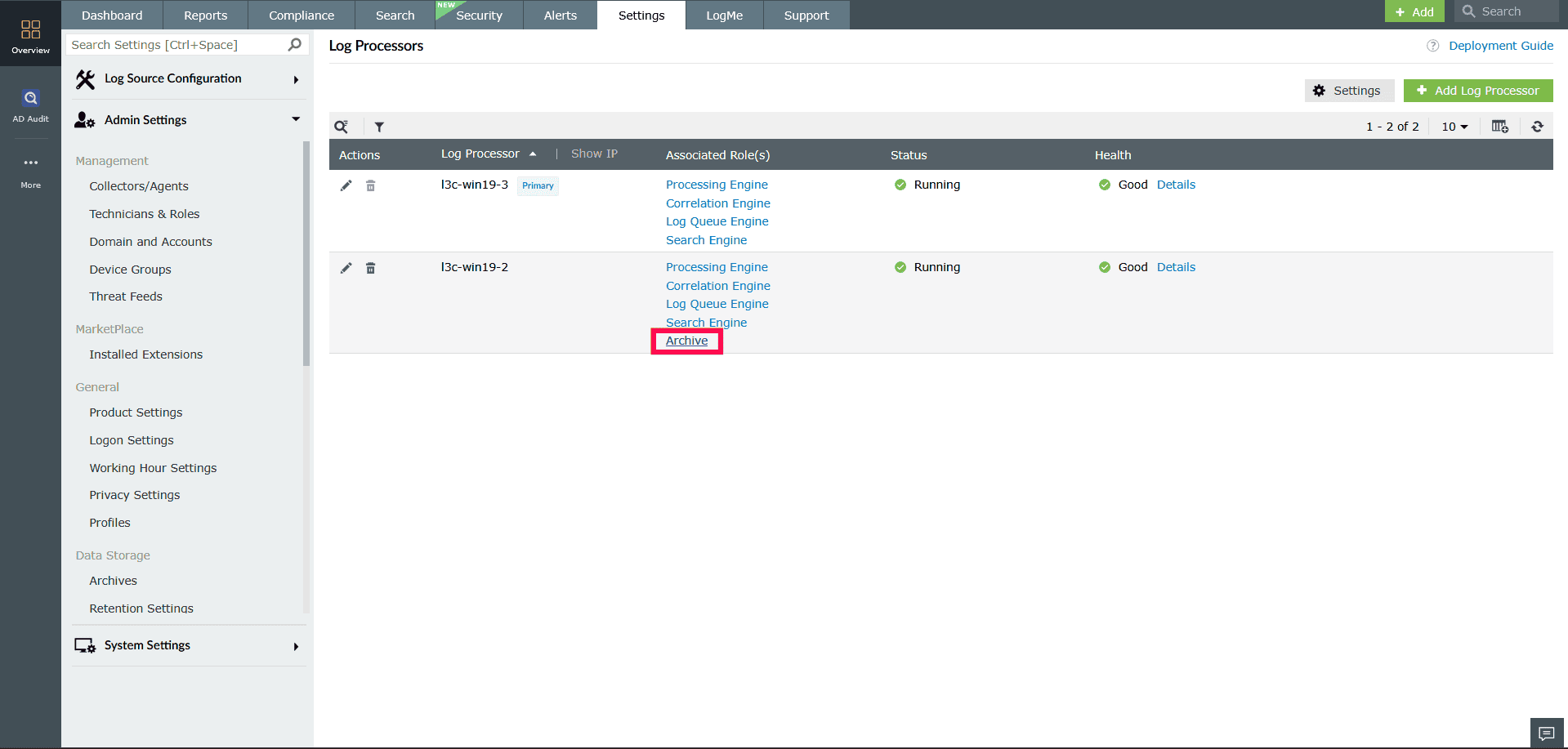 Configuring Log Processors