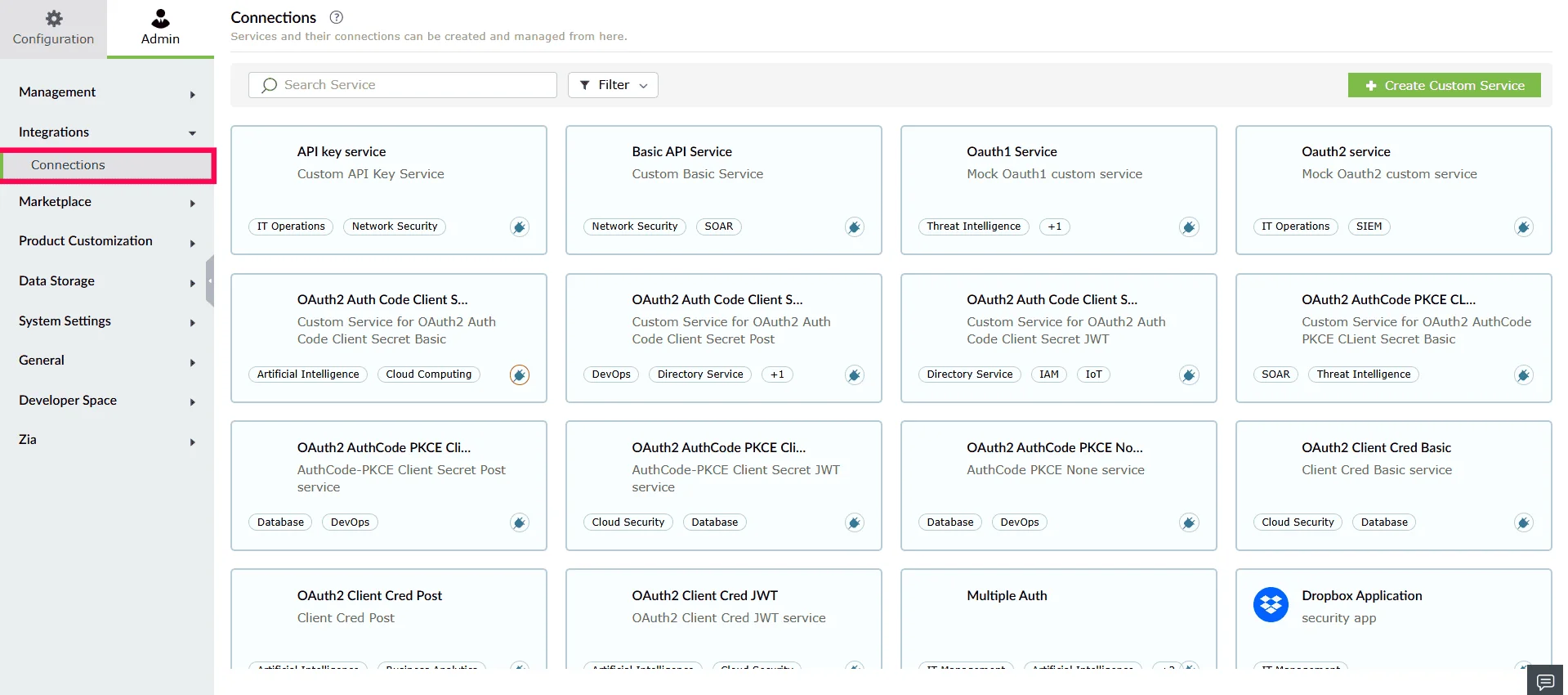 Navigating to connections in Log360 Cloud