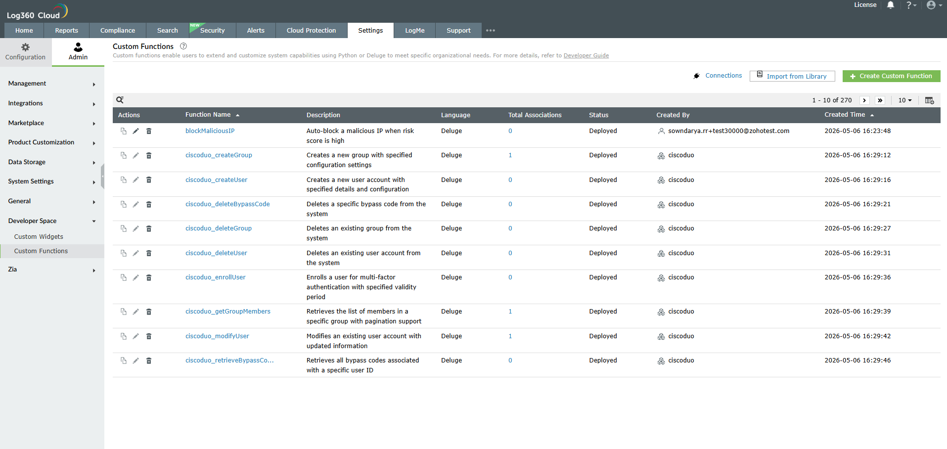 Functions library