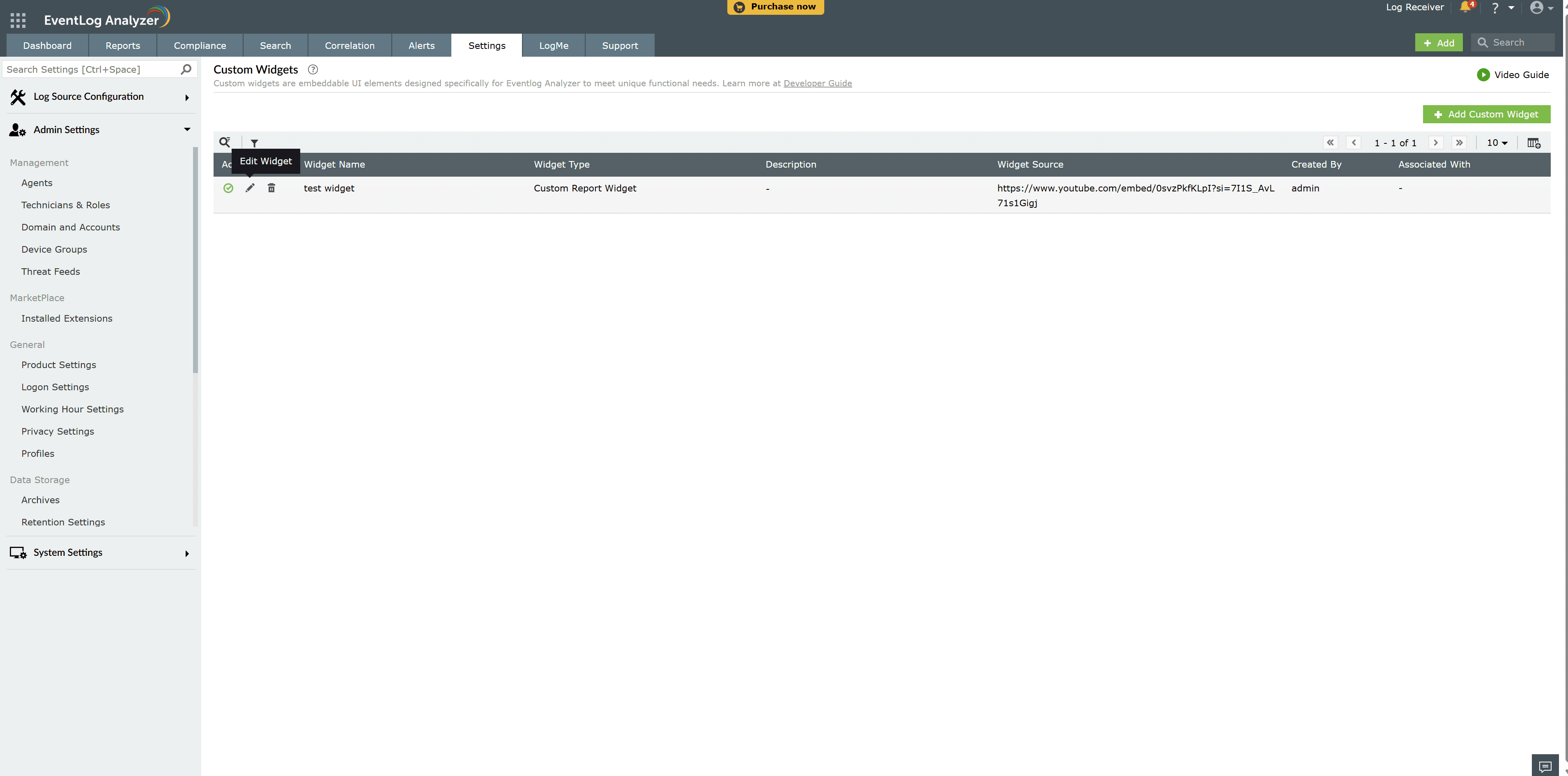 How to edit Custom Widgets