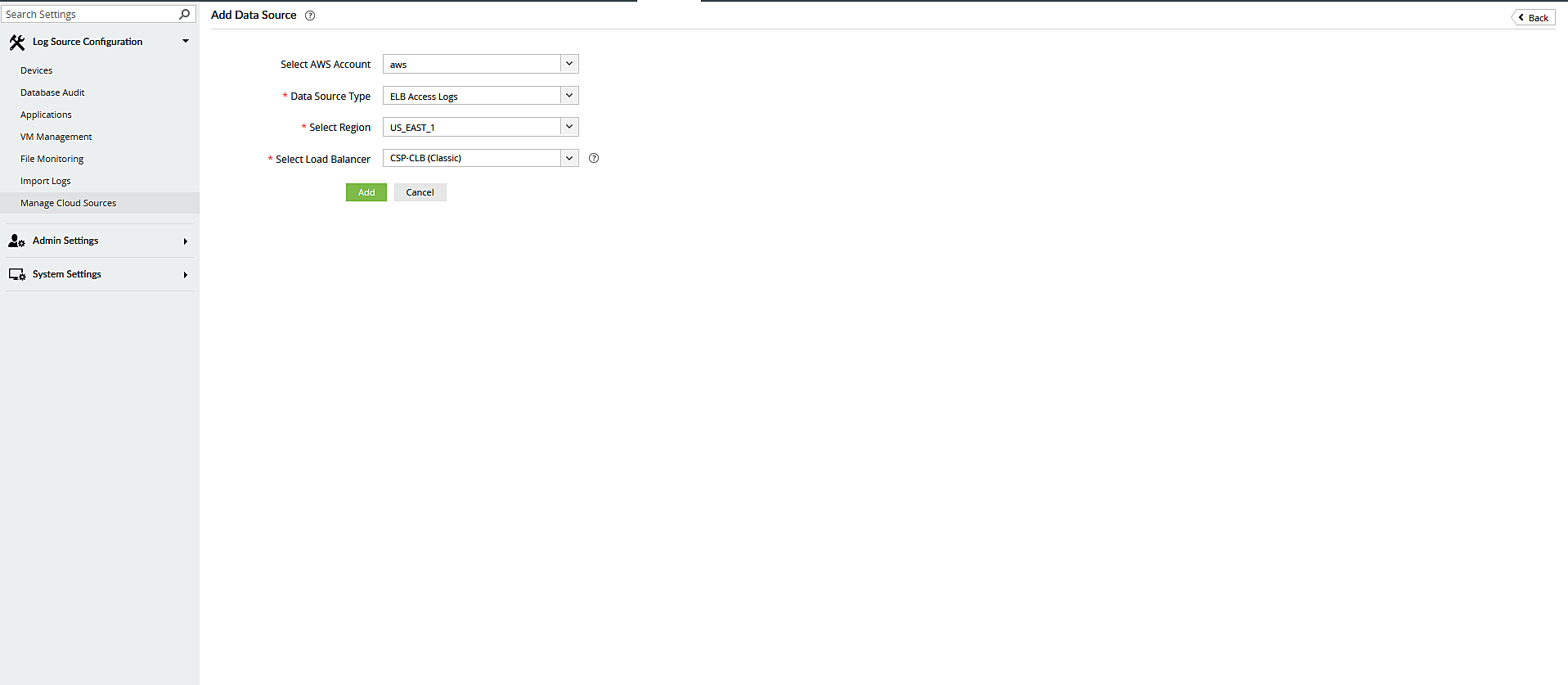 Manage Cloud Sources