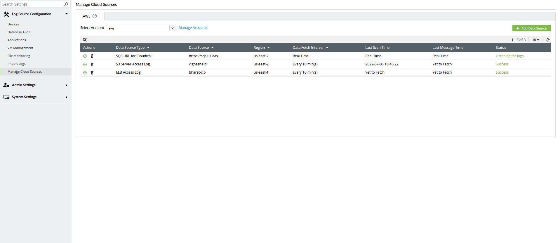 Manage Cloud Sources