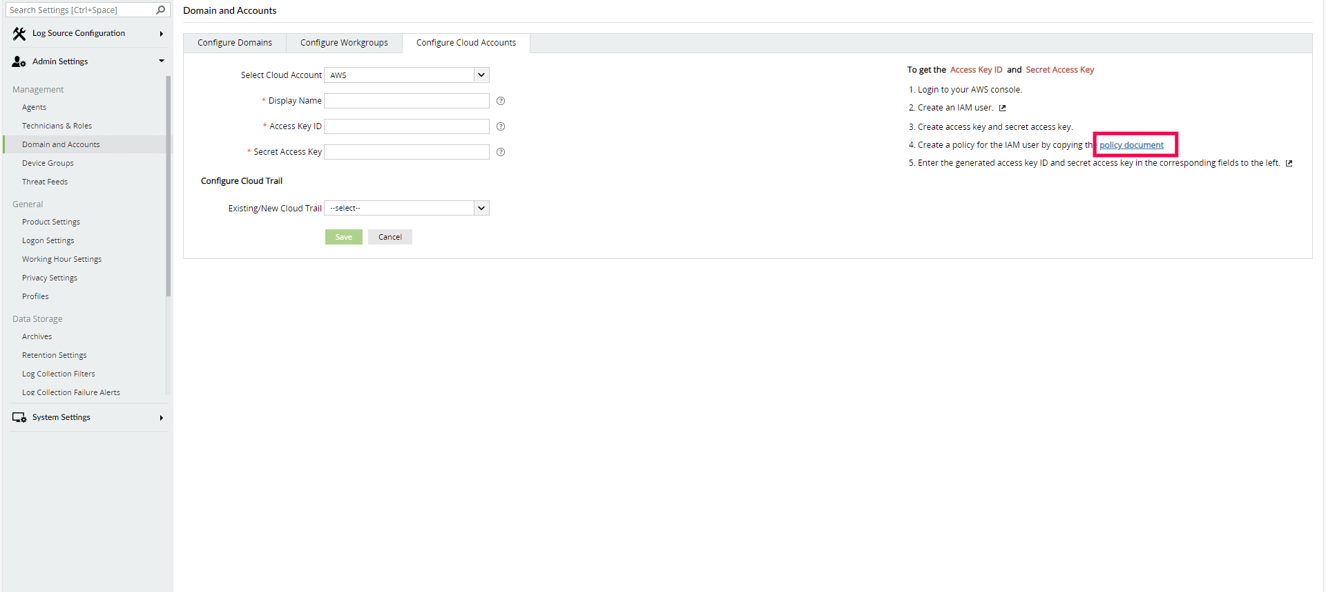 Manage Cloud Sources