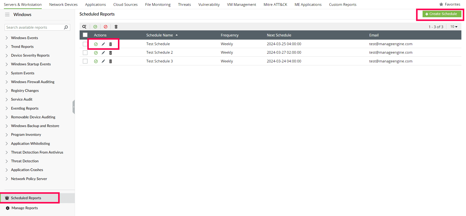 Creating a New Report Schedule