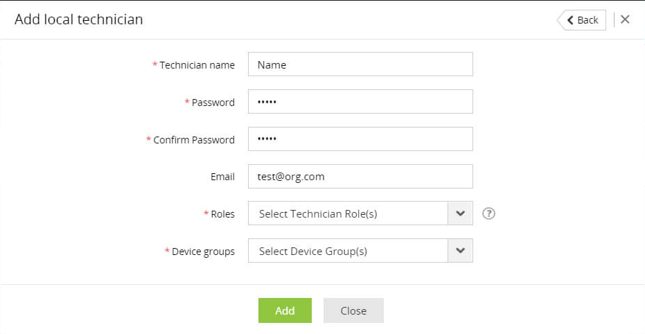 Technicians and Roles