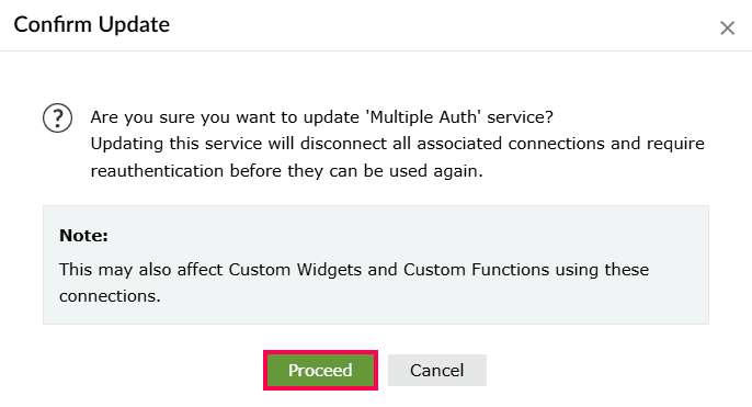 Confirming update