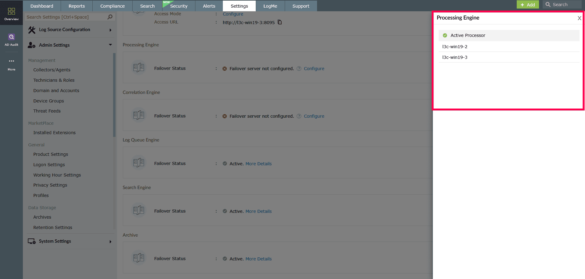 Viewing active and inactive processors details