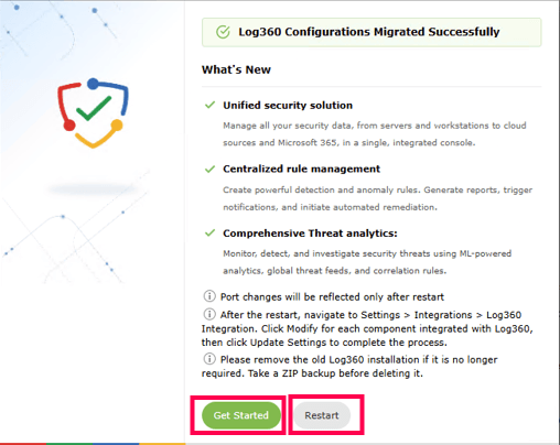 Migrating configurations from EventLog Analyzer to Unified Log360