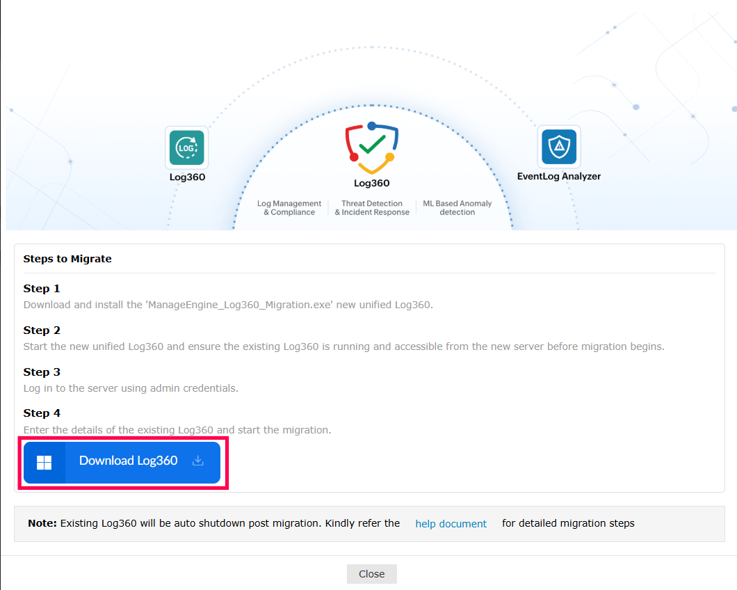Migrating configurations from standalone Log360 to unified Log360