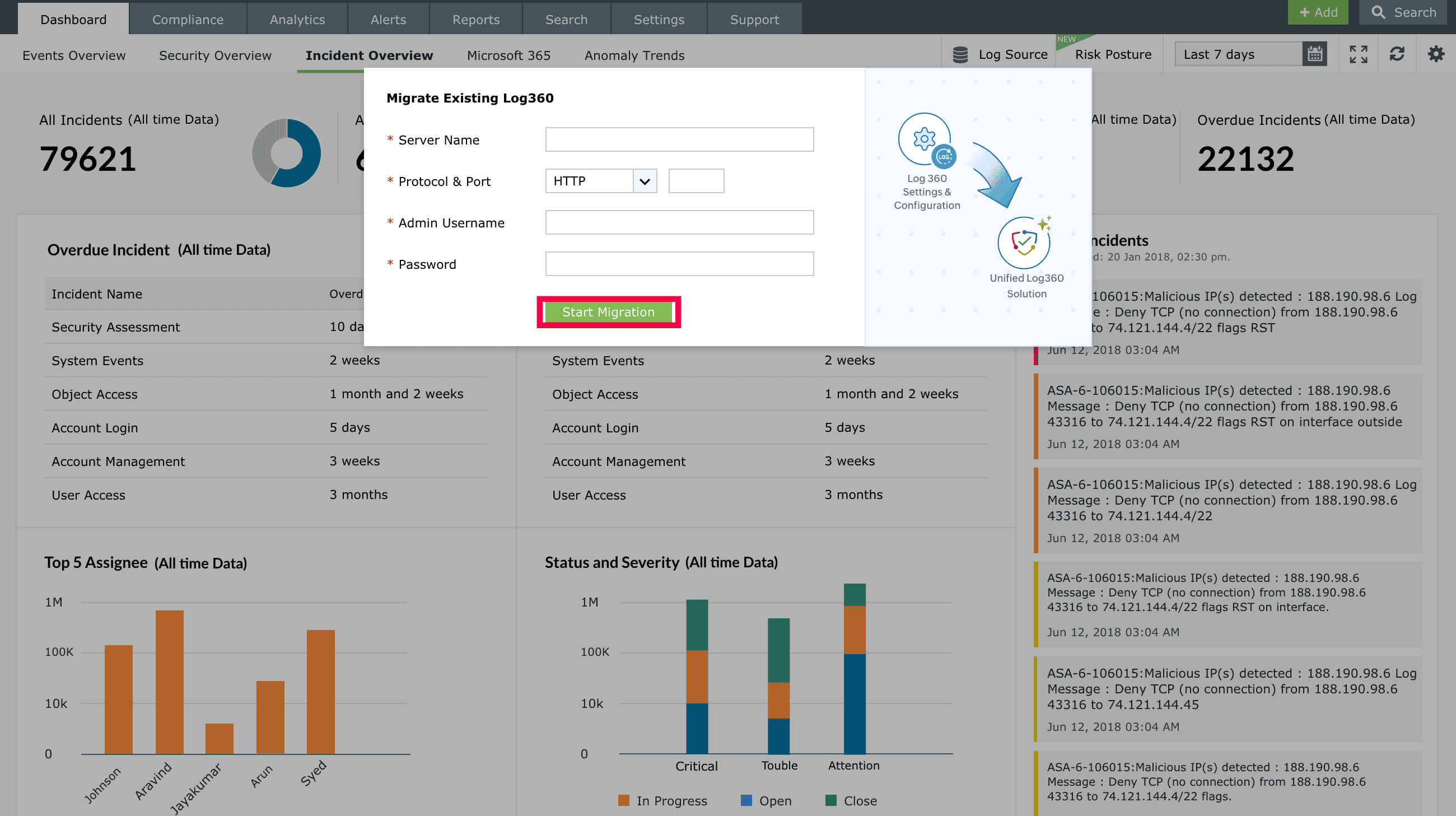 Migrating configurations from standalone Log360 to unified Log360