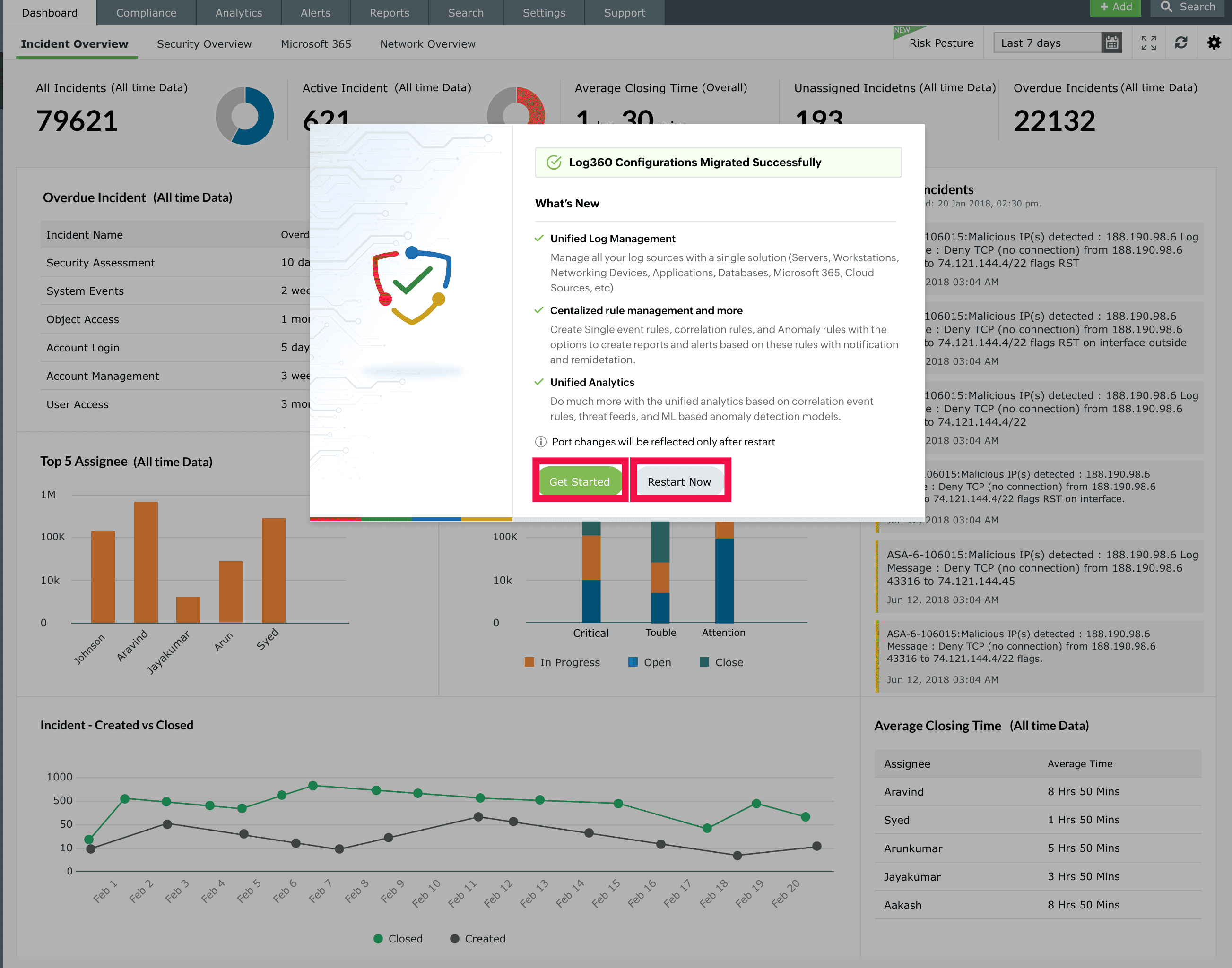 Migrating configurations from standalone Log360 to unified Log360