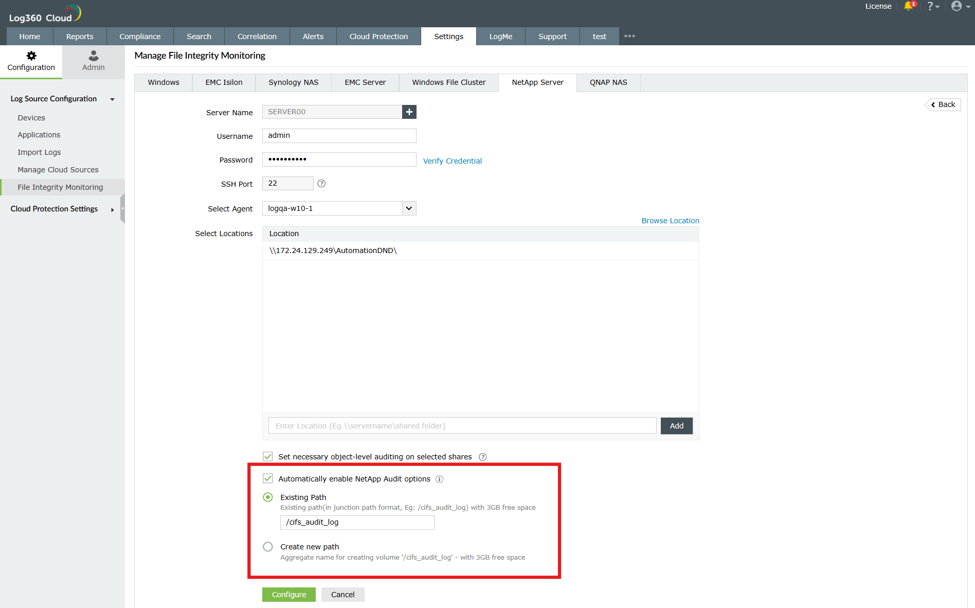 NetApp server auditing