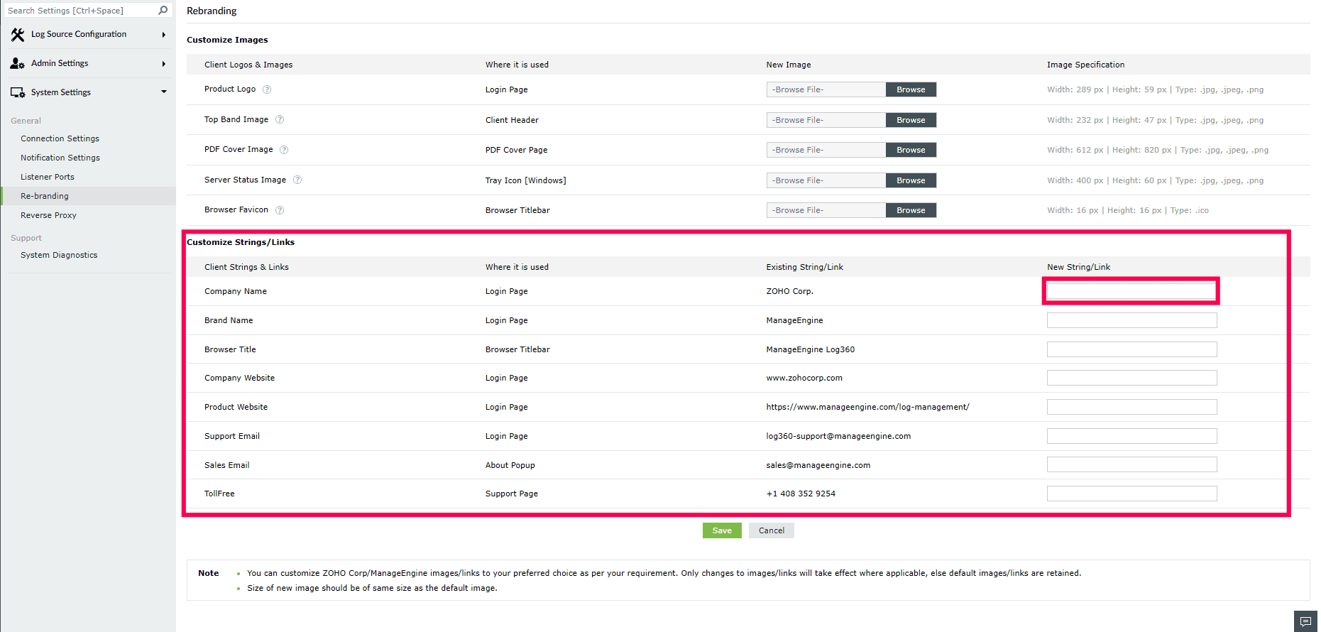 Re-branding in Log360