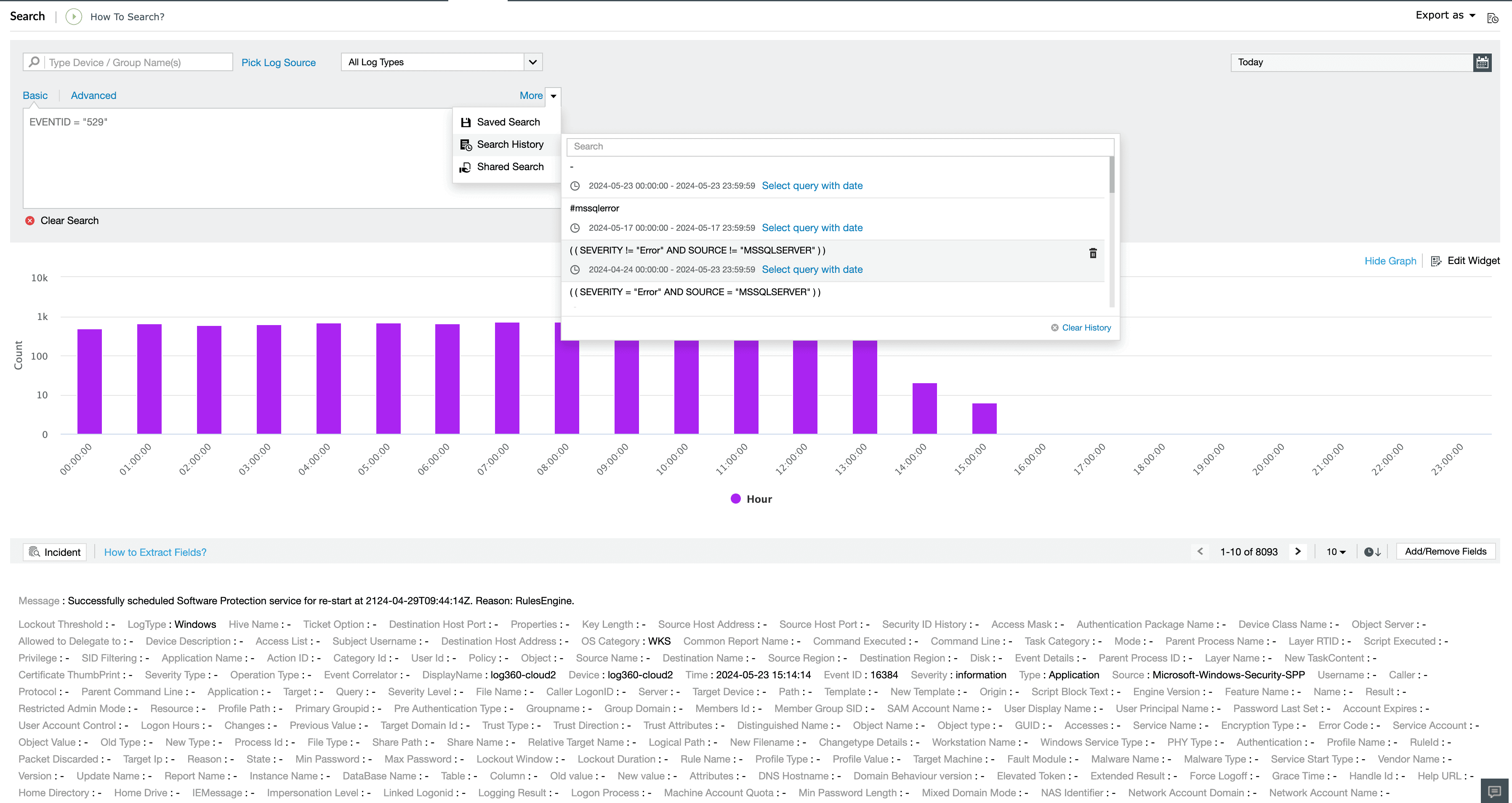 Saving search and exporting search results