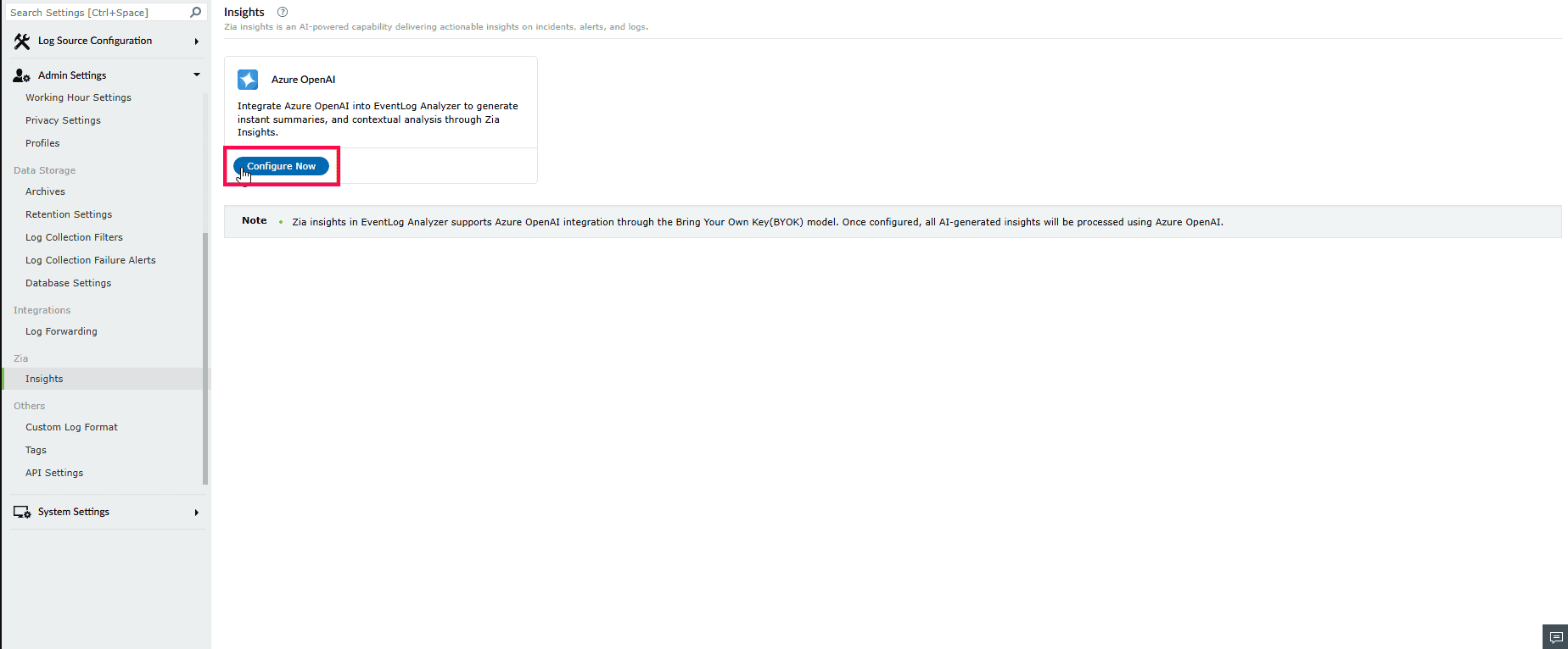 Setting up Zia Insights