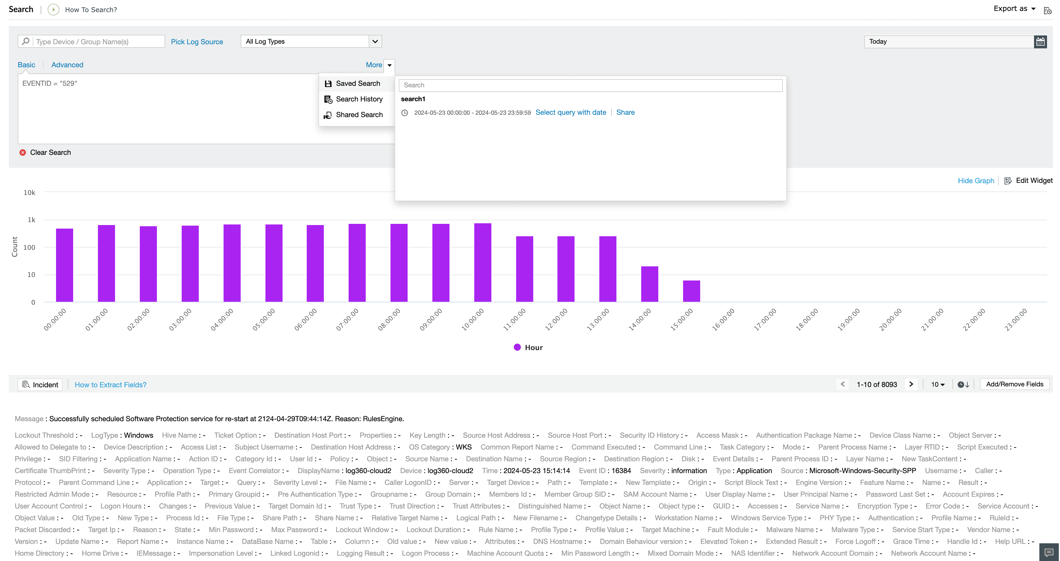 Saving search and exporting search results