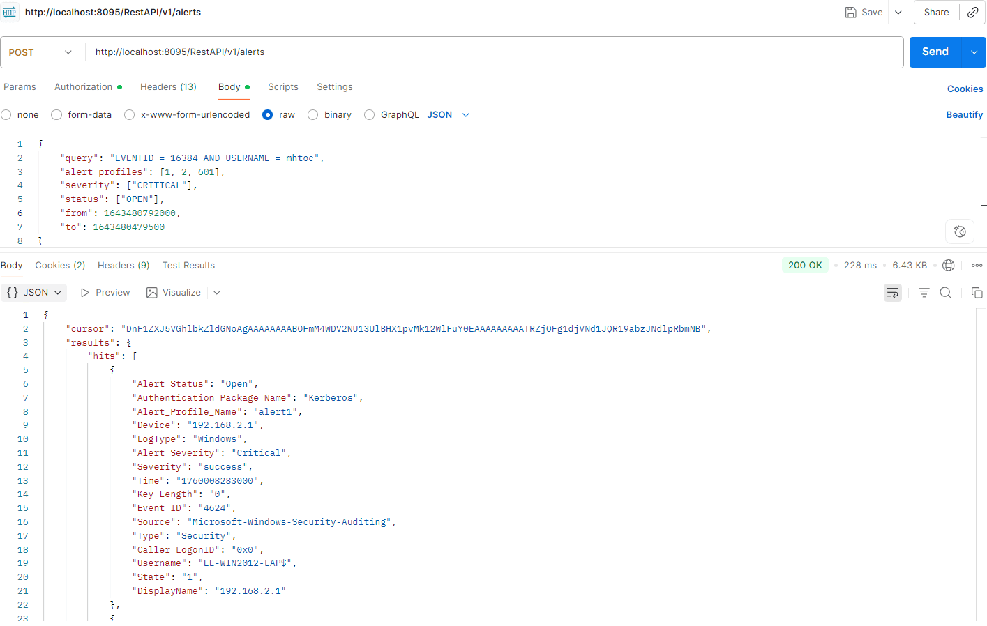 Synchronous Alert API