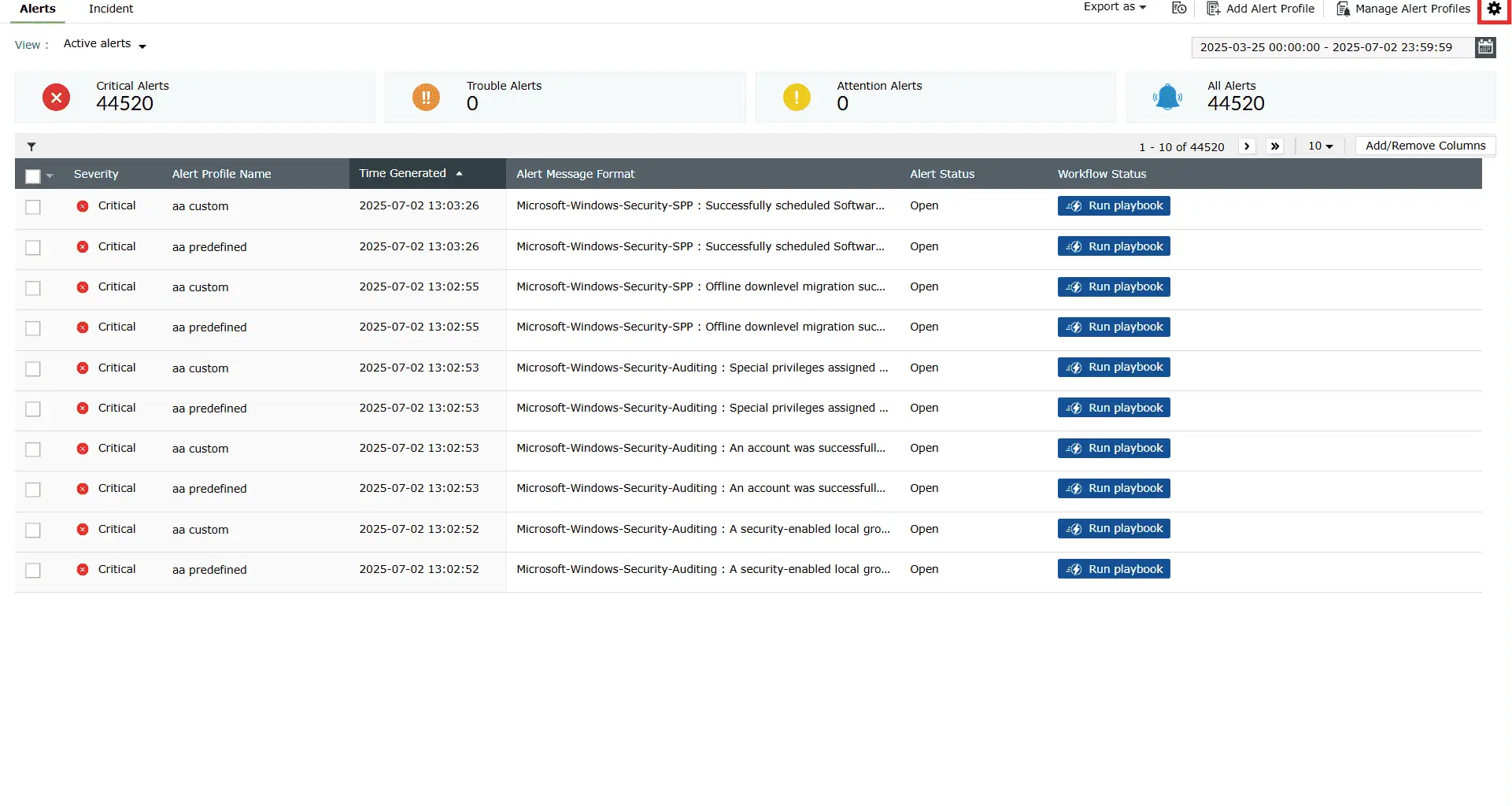 MITRE ATT&CK-aligned dashboards