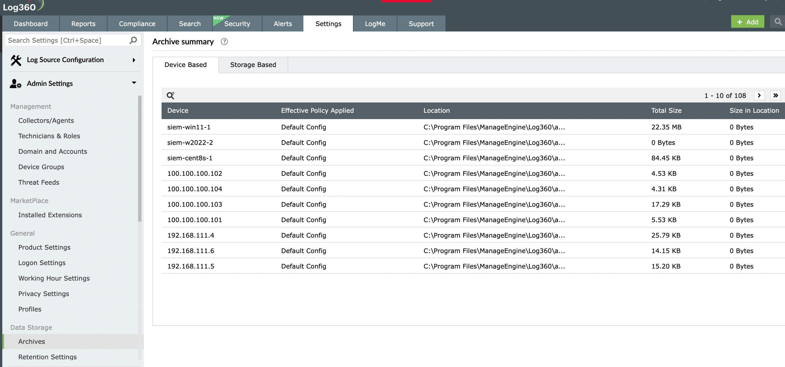 Identify trends and patterns in archived logs using Log360