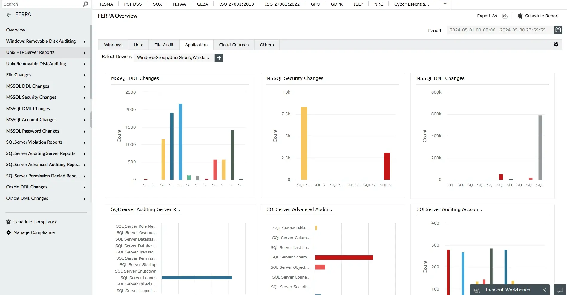 Audit-ready compliance reports (FERPA, GDPR, and HIPAA) offered by Log360 | Log360 SIEM for education cybersecurity