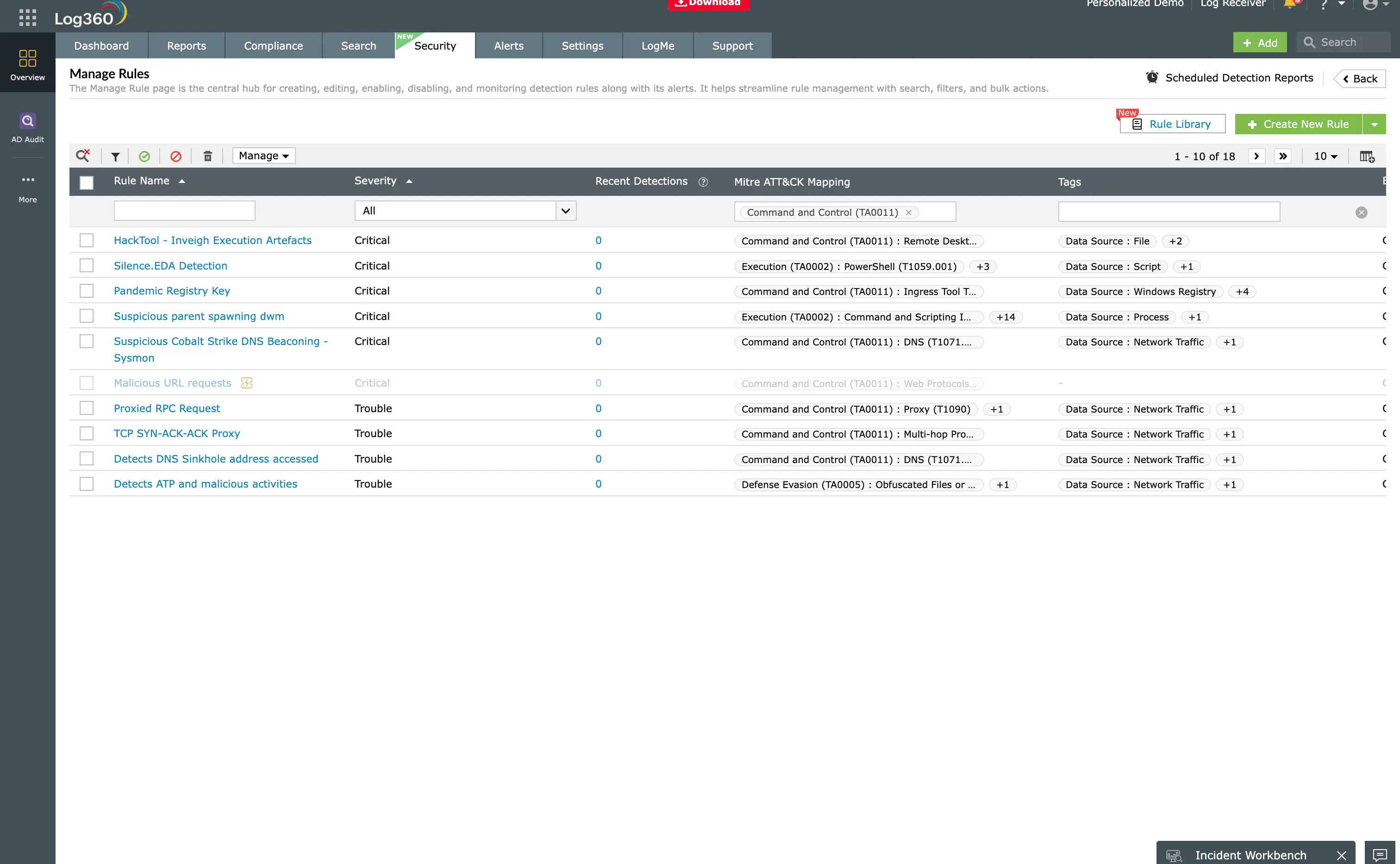 Command and control attack technique in the MITRE ATT&CK framework