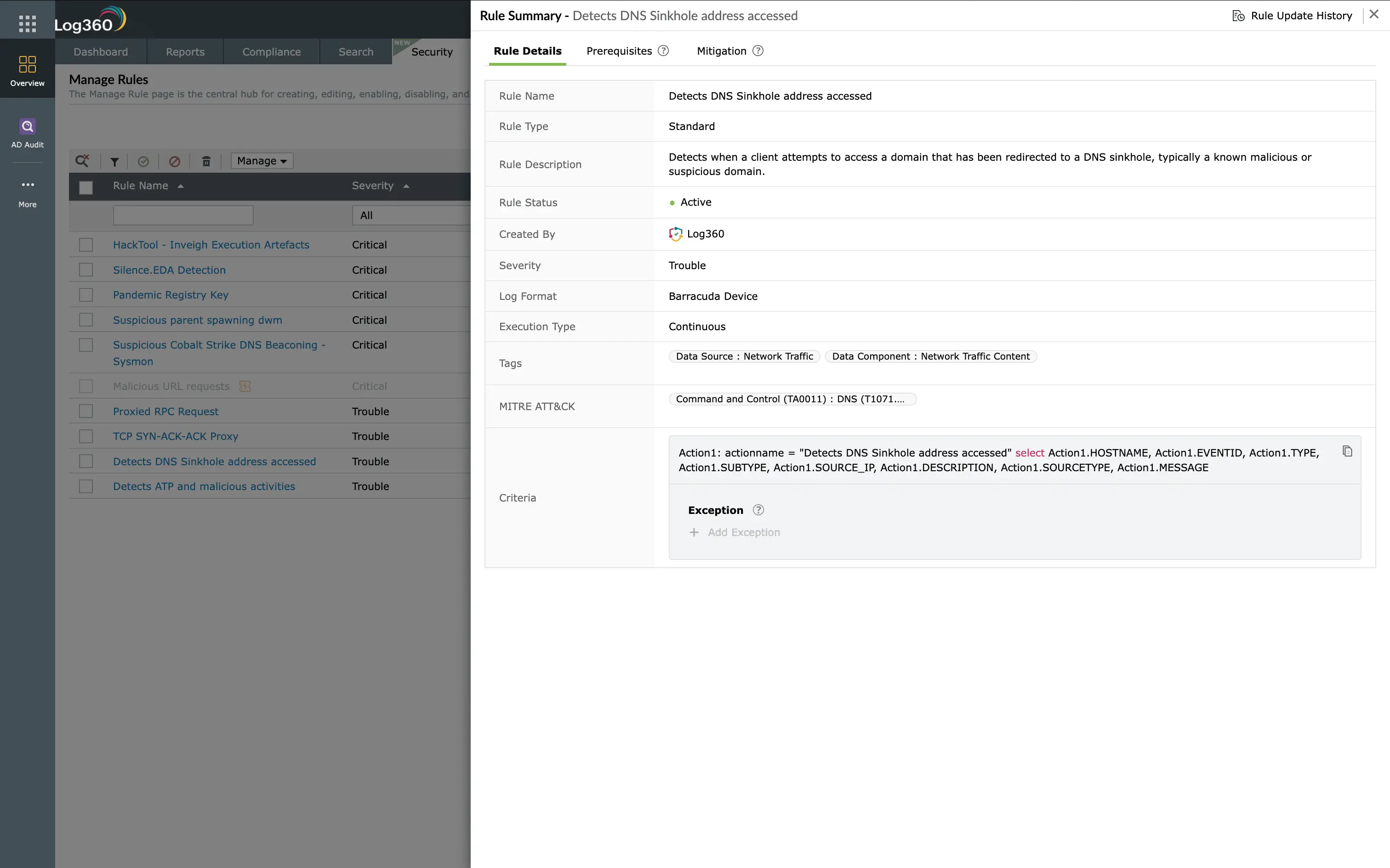 MITRE ATT&CK encrypted channel detection