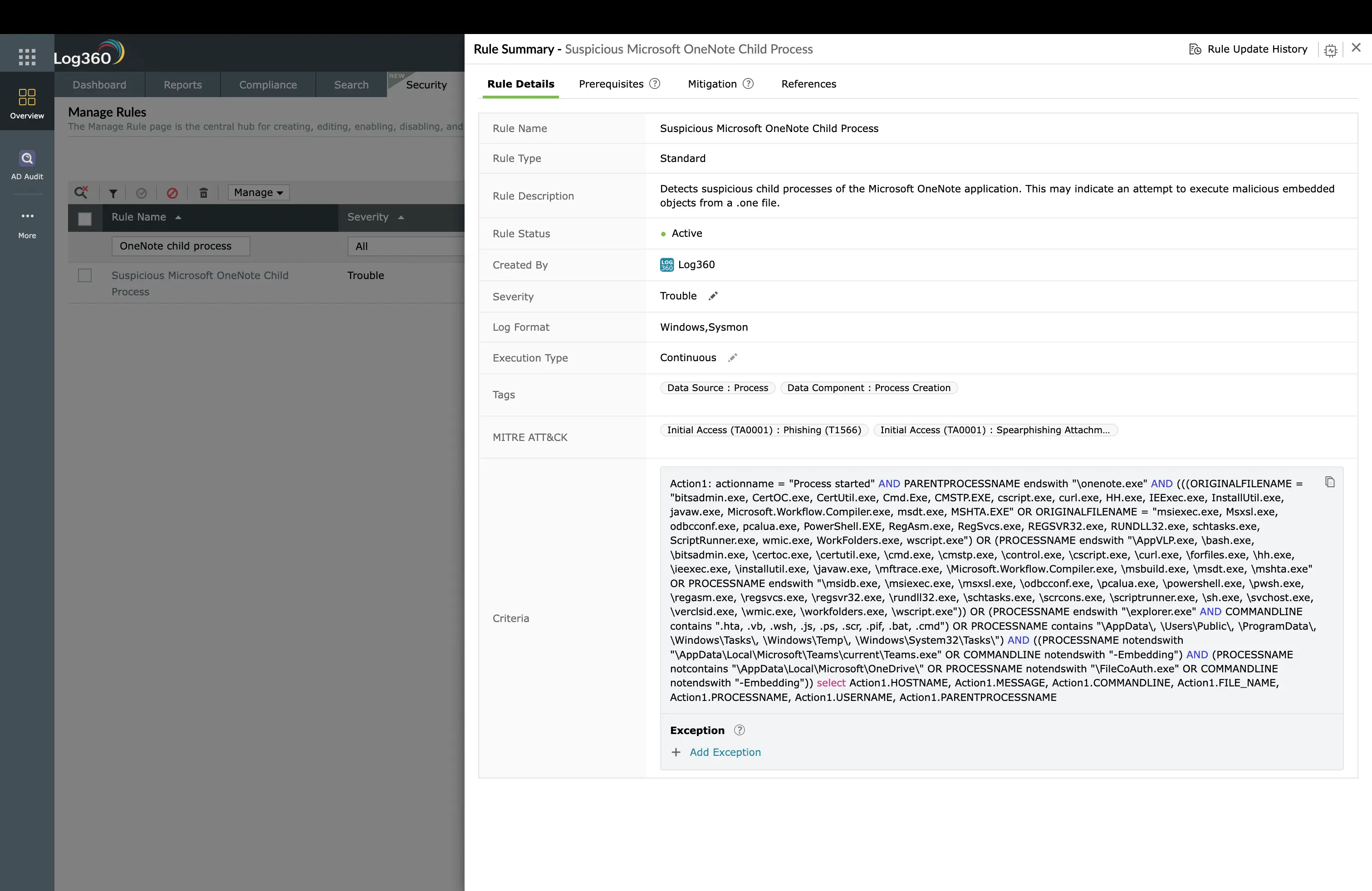 Log360 in action: detecting T1566