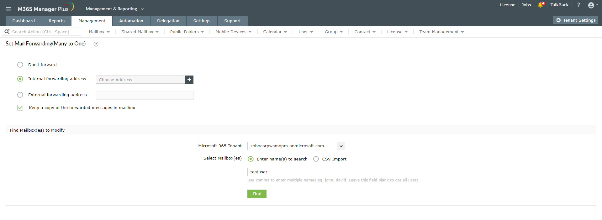 Configure Email Forwarding In Exchange Online Exchange Administration