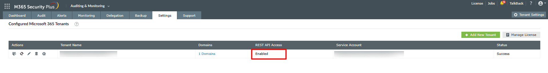 How to remove a configured service account in M365 Security Plus