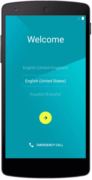 Welcome screen on Android devices