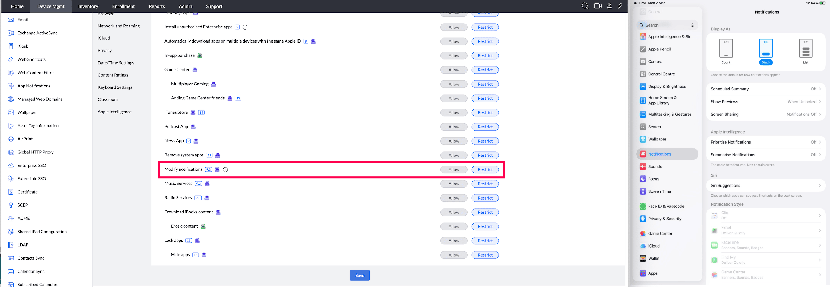 Modify Notification