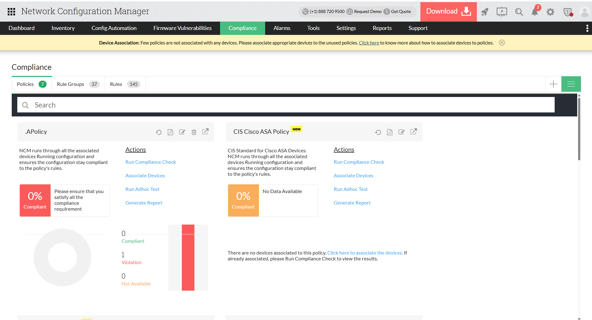 Compliance and security built into backups - ManageEngine Network Configuration Manager