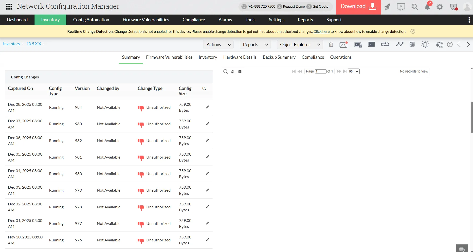Instant visibility into every change across your network